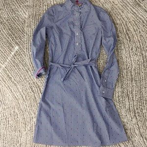 NWT striped shirt dress in dobby dot print